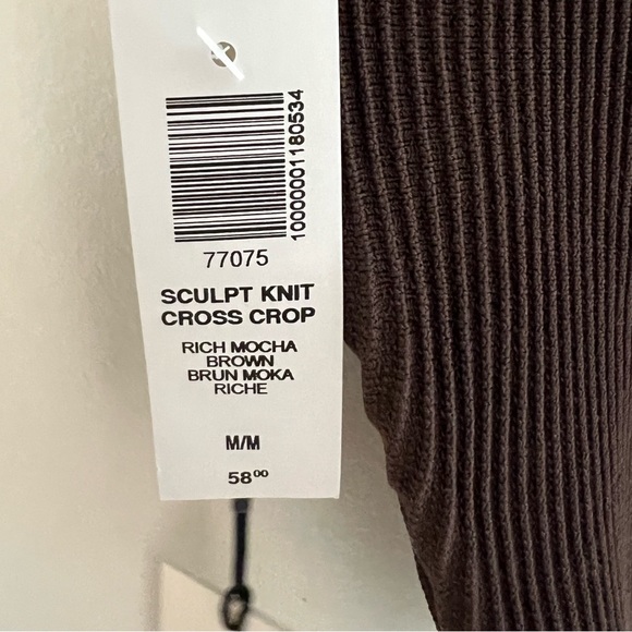 NWT ARITZIA Babaton KNIT CROSS CROP RICH MOCHA BROWN SIZE MEDIUM BRAND NEW - Picture 9 of 9